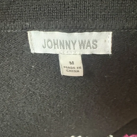 Johnny Was Black Floral Embroidered Cardigan - Picture 5 of 8